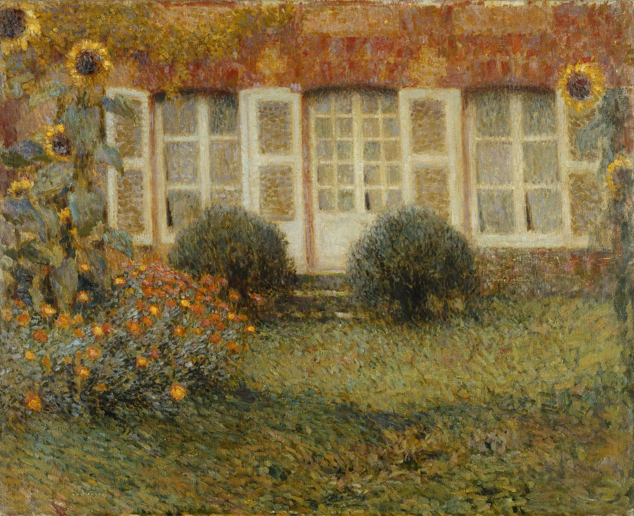 Pavillonhus med solsikker; Solsikkepavillonen af Henri Eugene Augustin Le Sidaner
