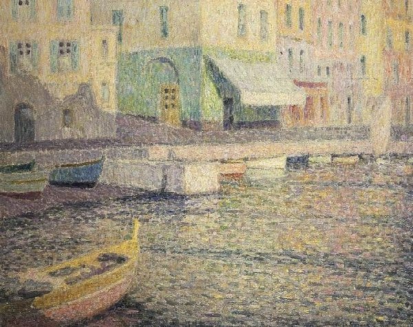 Havn ved Villefranche Sur Mer af Henri Eugene Augustin Le Sidaner