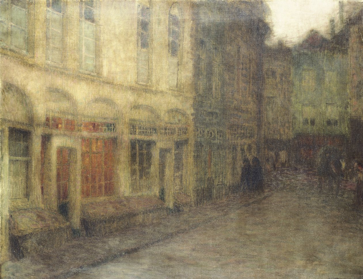 Square in Ypres, Dusk, ca. 1898 (olie på lærred) af Henri Eugene Augustin Le Sidaner