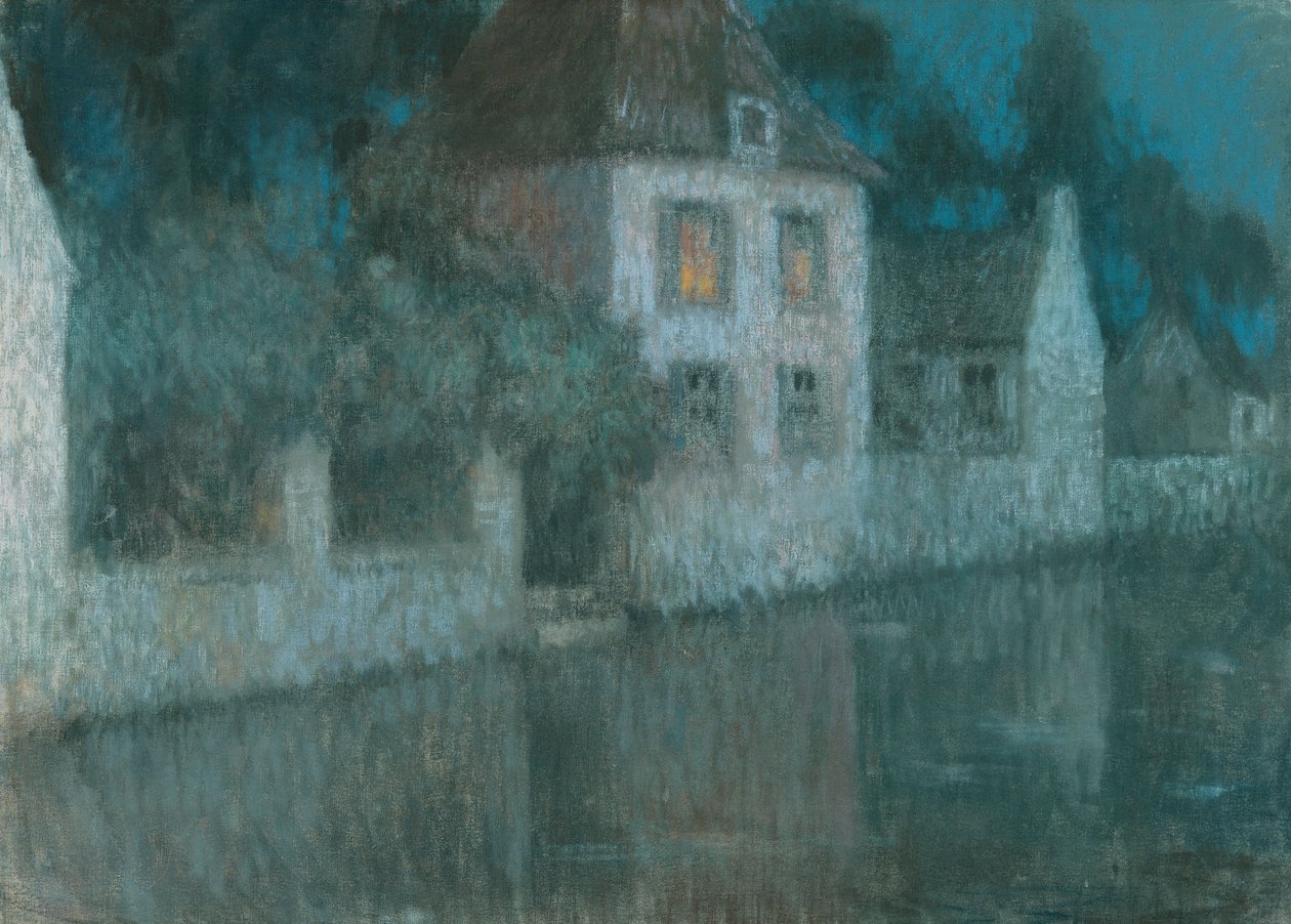 Kanalen til Nemours; Le Canal a Nemours af Henri Eugene Augustin Le Sidaner