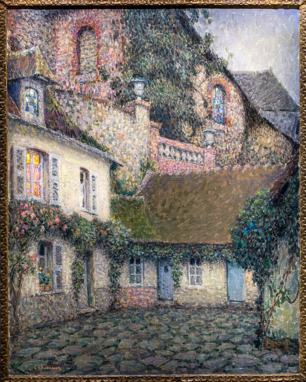 The Evening House (olie på lærred) af Henri Eugene Augustin Le Sidaner