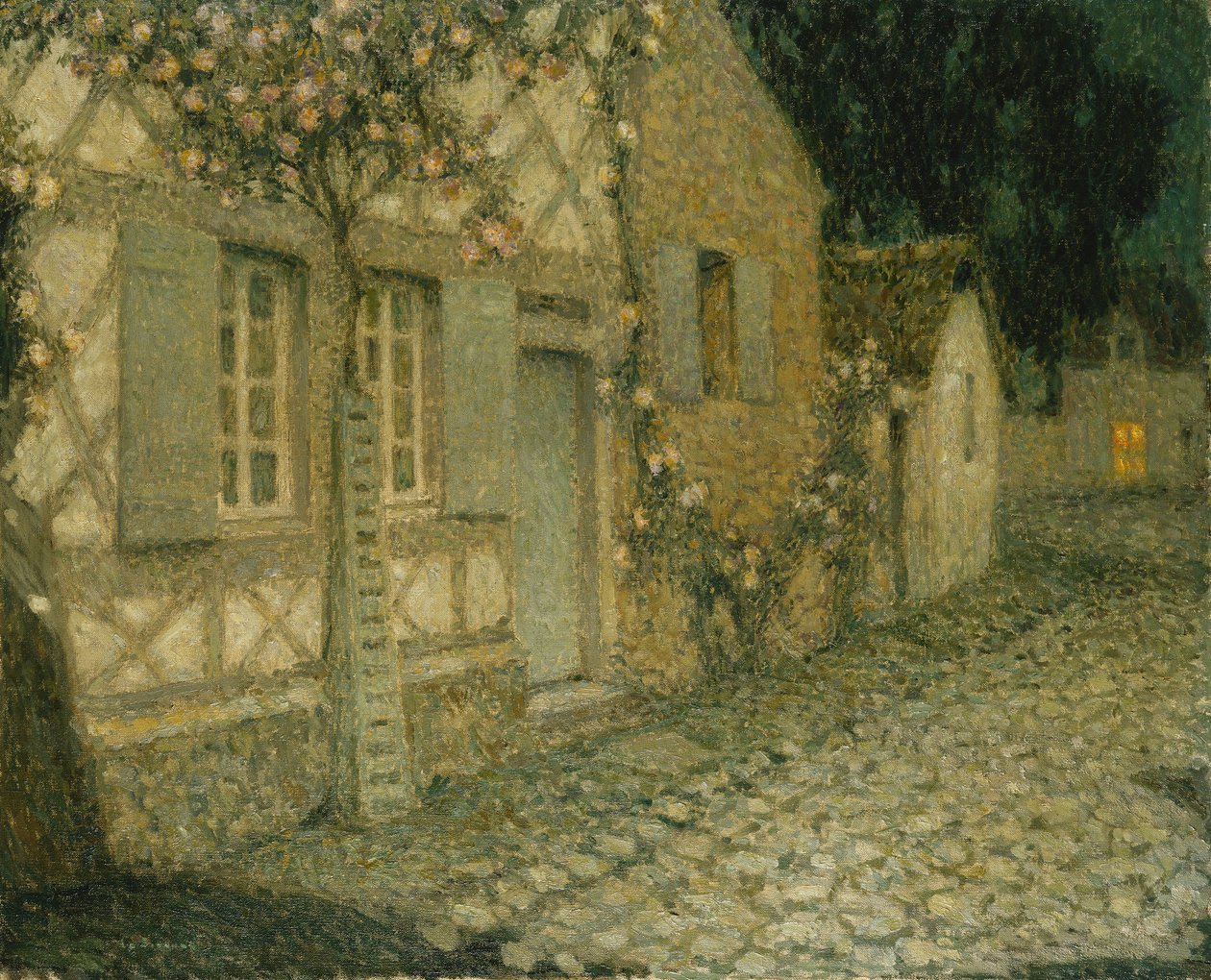 Gartnerens hus i måneskin, Gerberoy; Moonlight Gardener
