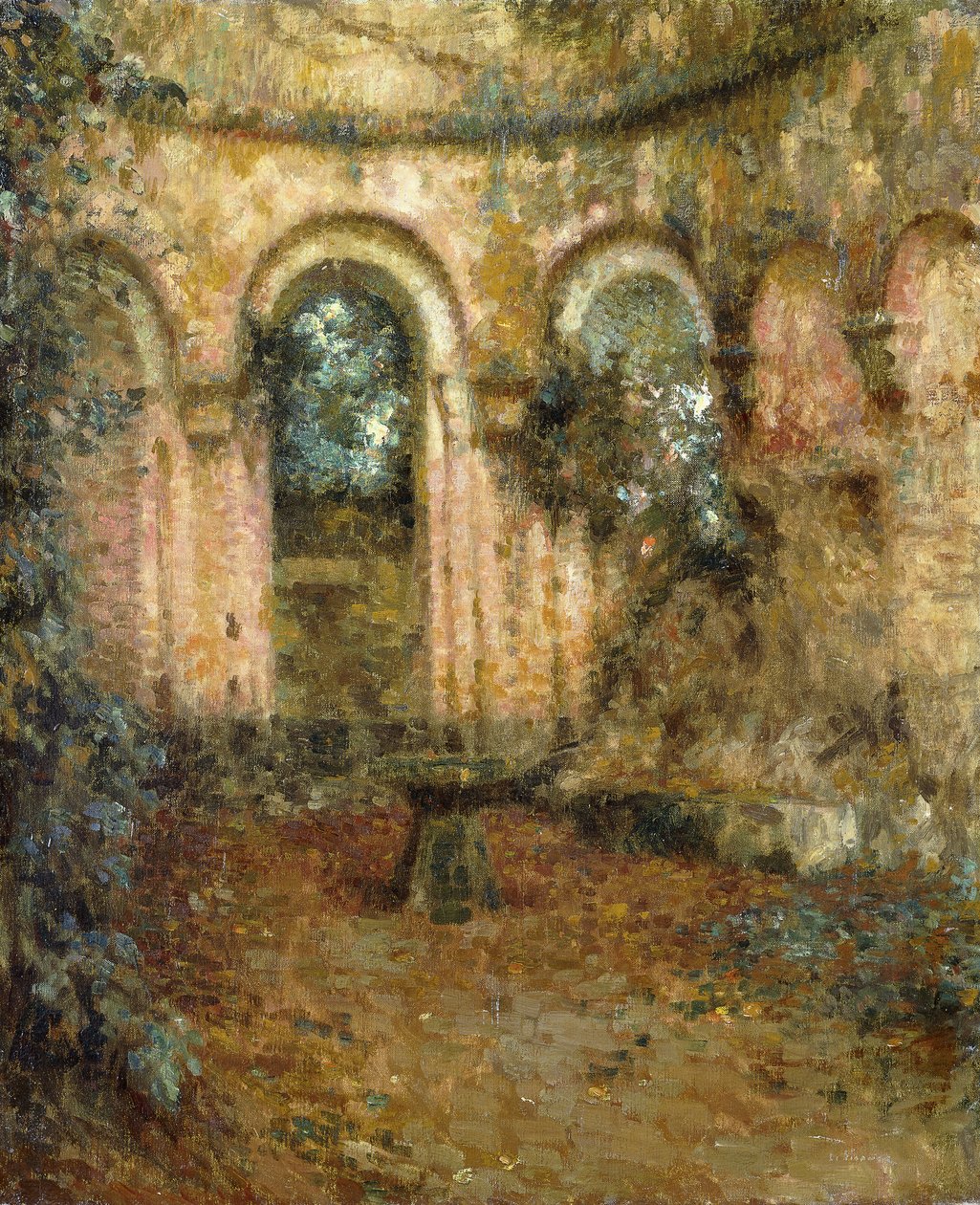 Slottets Grund; Le Cour du Chateau af Henri Eugene Augustin Le Sidaner