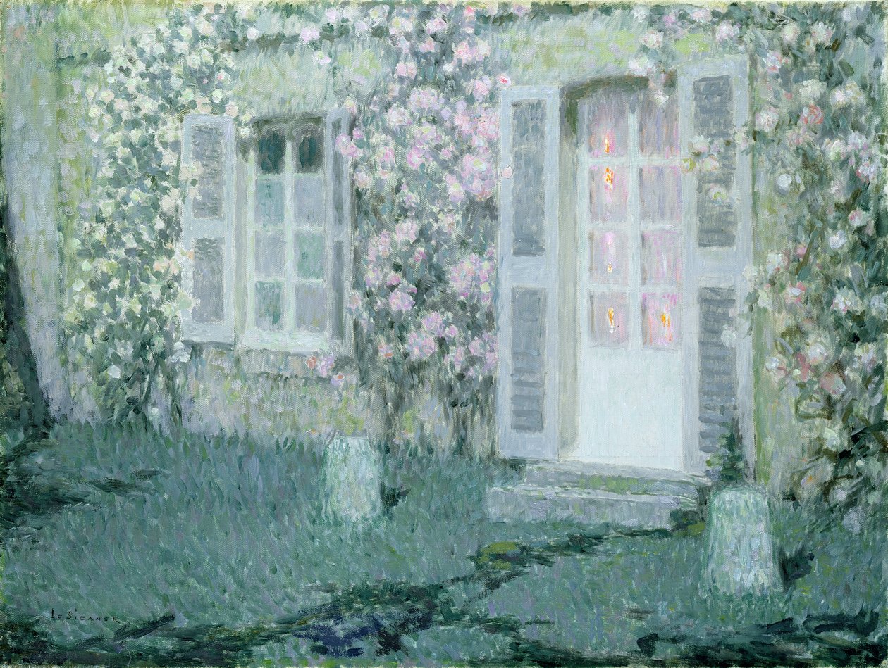 Huset med roser, 1936 af Henri Eugene Augustin Le Sidaner