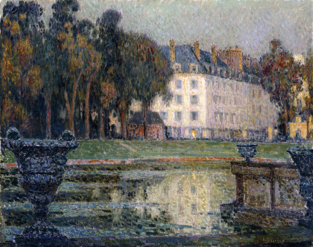 Neptunfontænen i tusmørke af Henri Eugene Augustin Le Sidaner