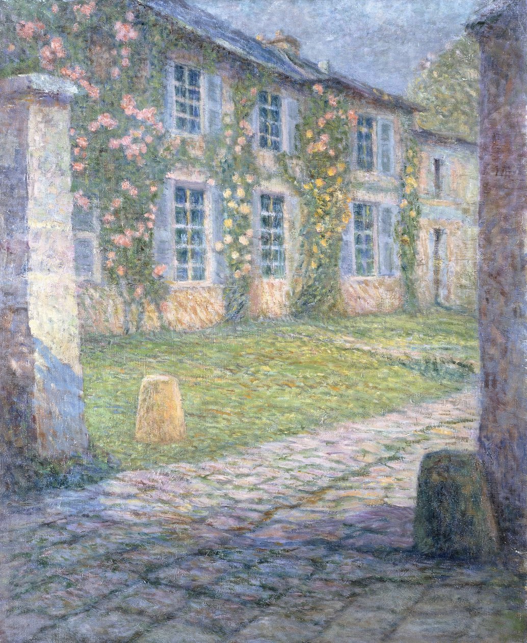 Rosenhuset i Versailles; Det lyserøde hus i Versailles af Henri Eugene Augustin Le Sidaner