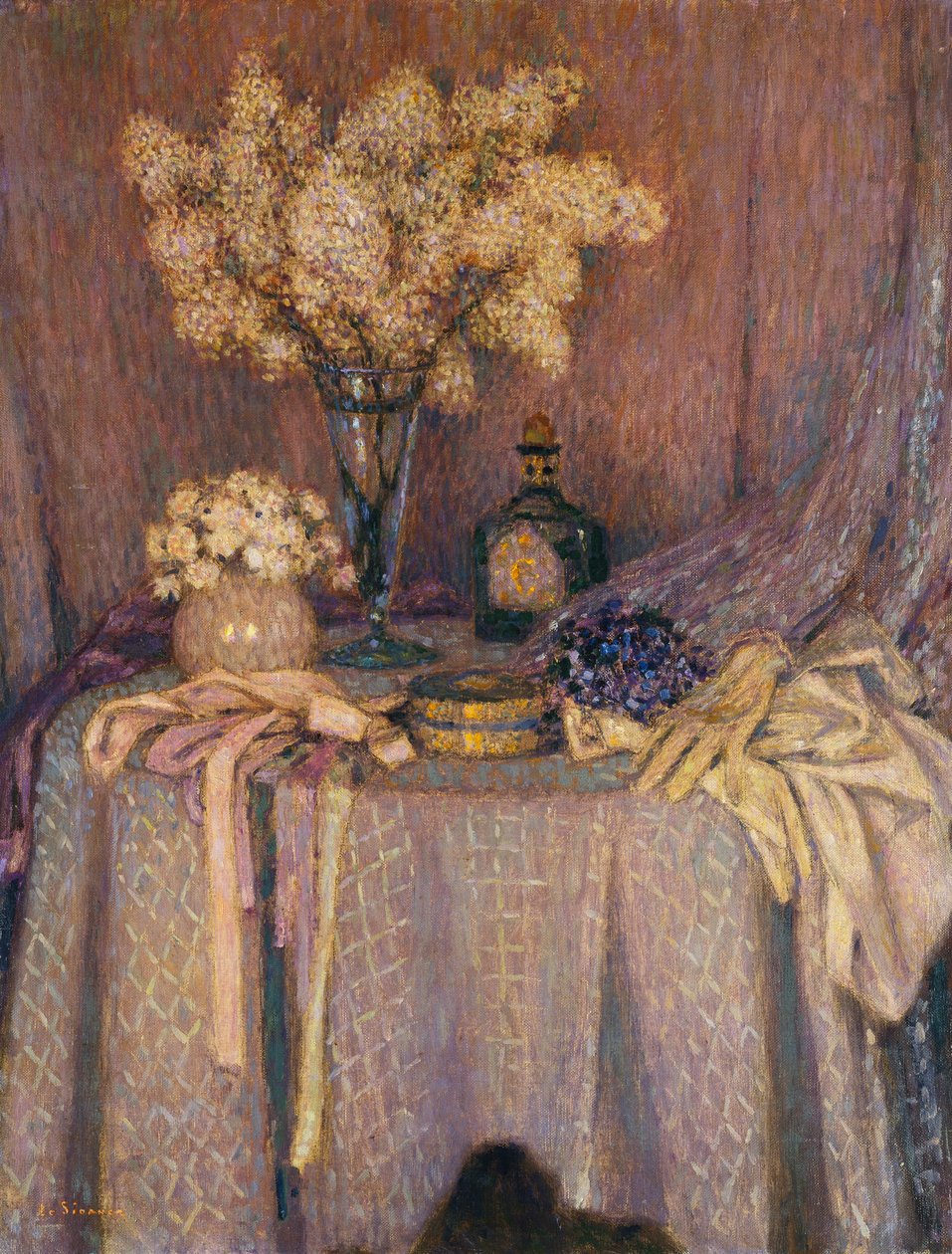 Bordet, Lilla Harmoni; La Table, Harmonie Mauve af Henri Eugene Augustin Le Sidaner