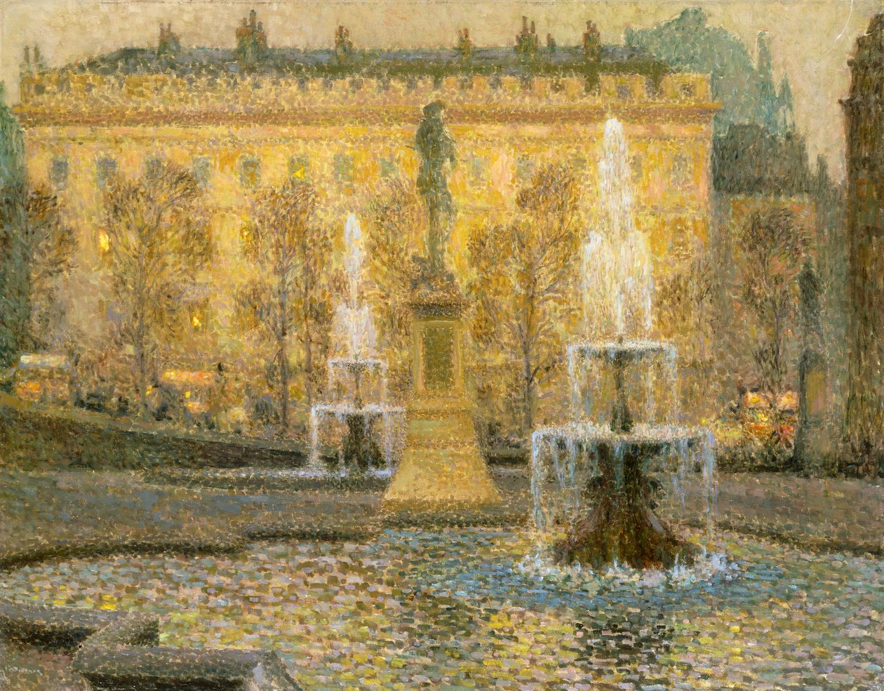 Trafalgar Square, London af Henri Eugene Augustin Le Sidaner