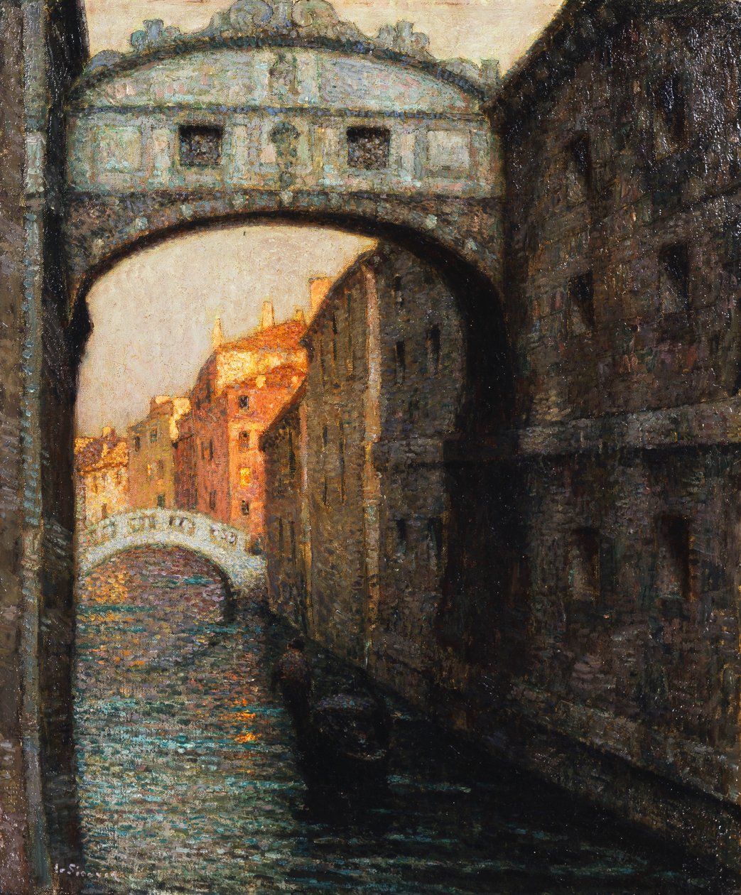Venedig - Sukkenes Bro; Venedig - Sukkenes Bro af Henri Eugene Augustin Le Sidaner