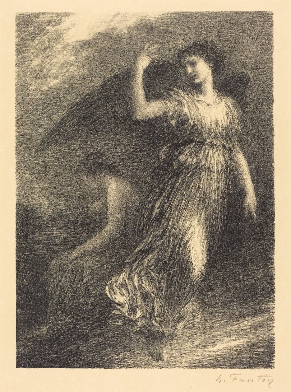 Debut fra "Paradise and the Peri" (3. plansche) af Henri Fantin-Latour