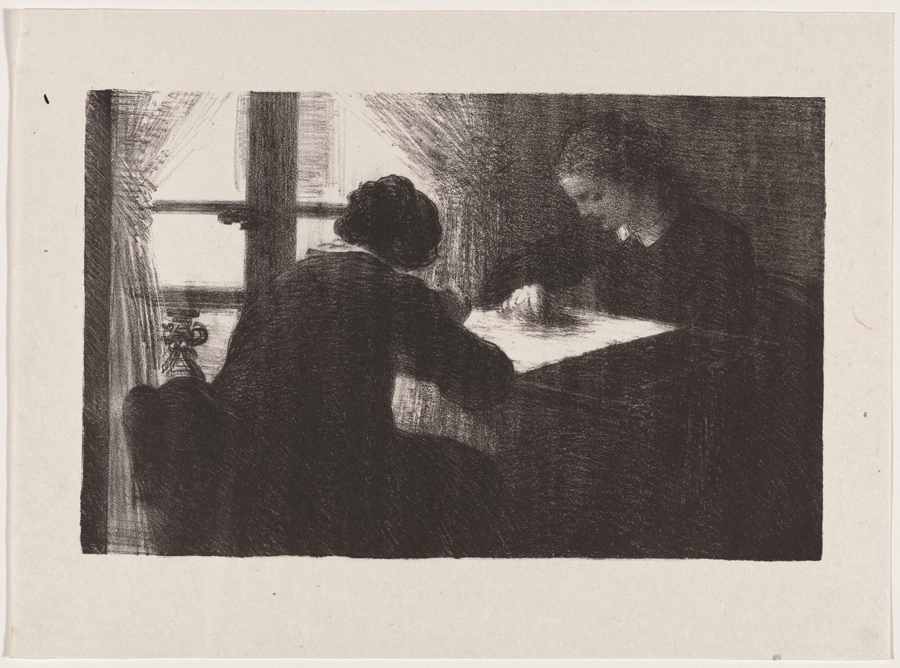Interiør (Broderierne) af Henri Fantin-Latour