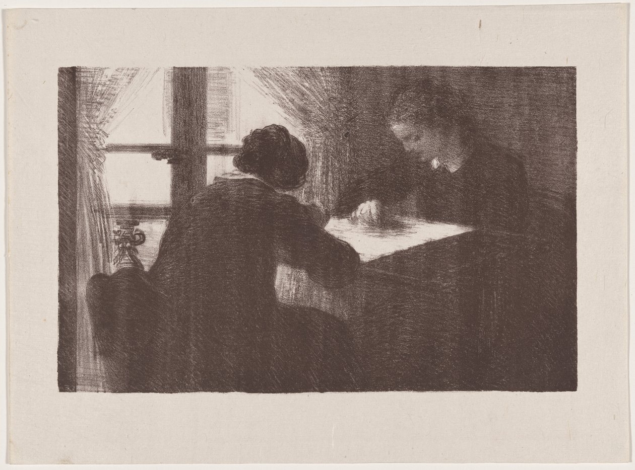 Interiør (Broderierne) af Henri Fantin-Latour