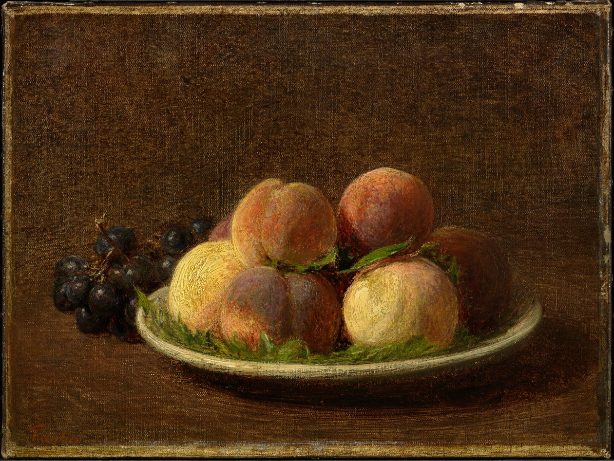 Ferskner og druer af Henri Fantin-Latour