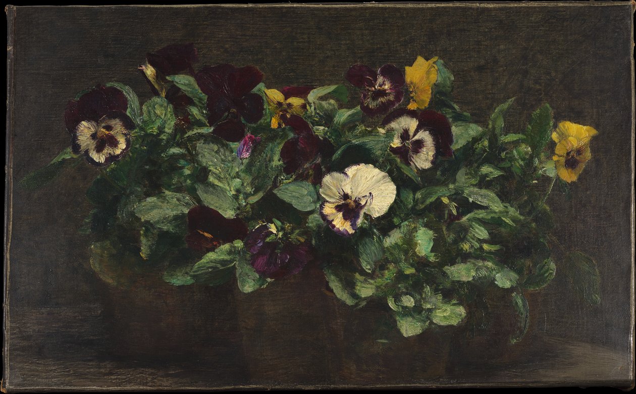 Stilleben med stedmoderblomster af Henri Fantin-Latour