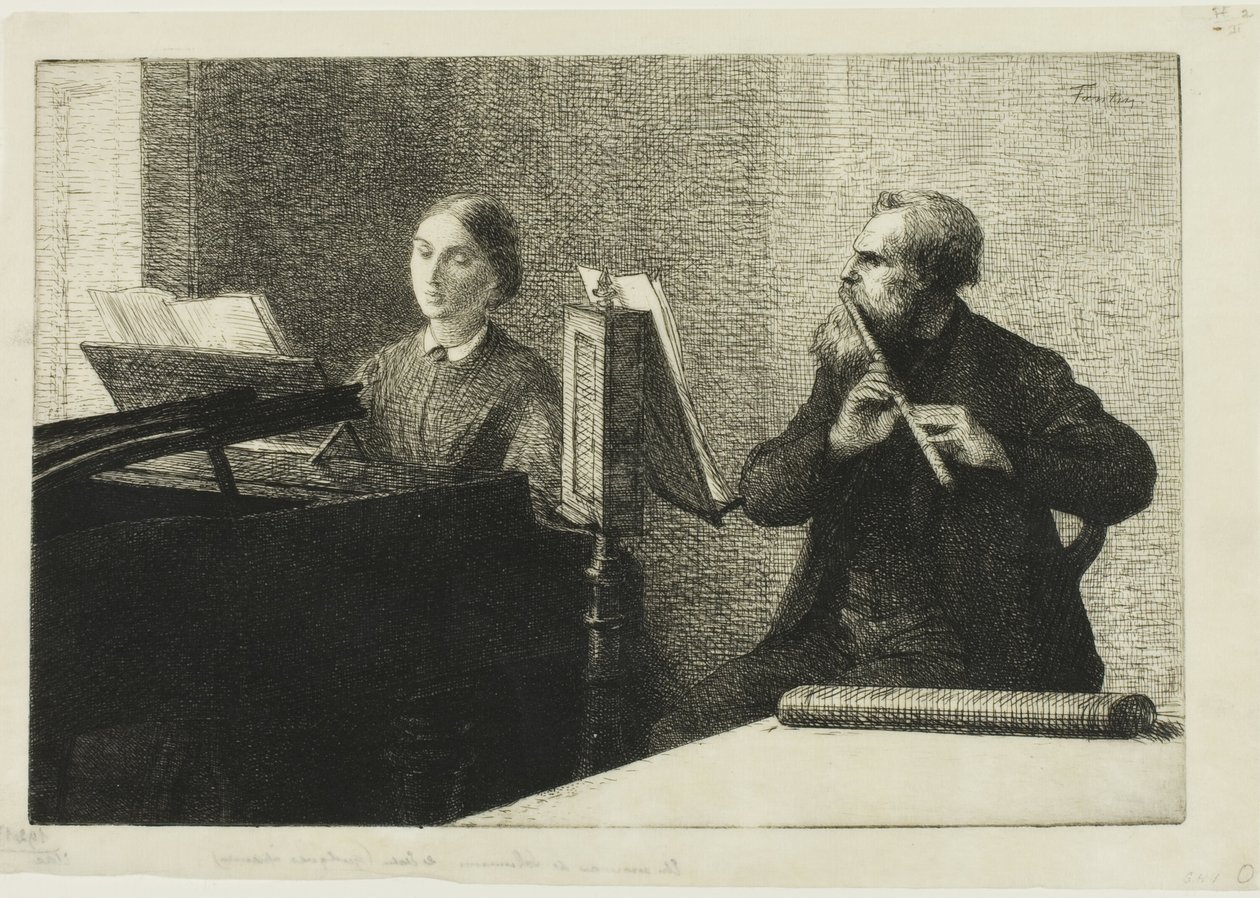 Et stykke af Schumann af Ignace Henri Jean Fantin Latour