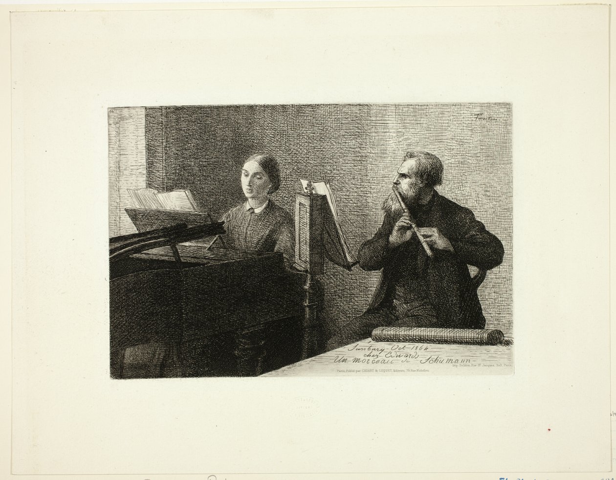 Et stykke af Schumann af Ignace Henri Jean Fantin Latour