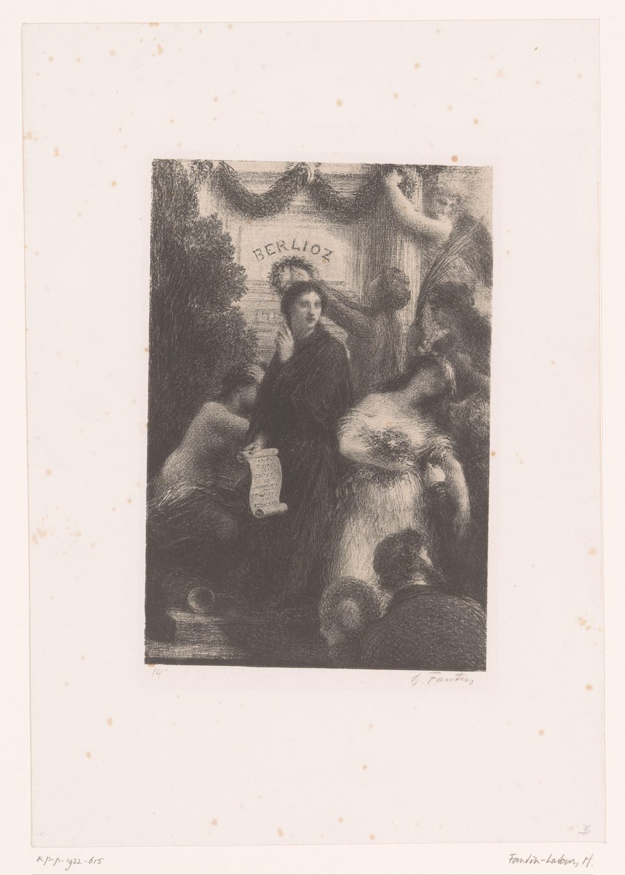 Allegoriske figurer ved Berlioz .s grav Apoteose Hector Berlioz