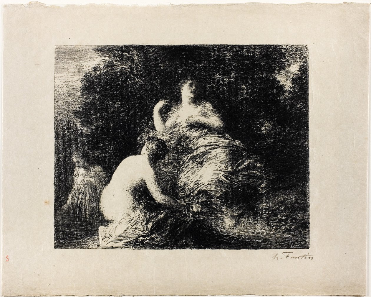 Badende Kvinder, medium tallerken af Ignace Henri Jean Fantin Latour