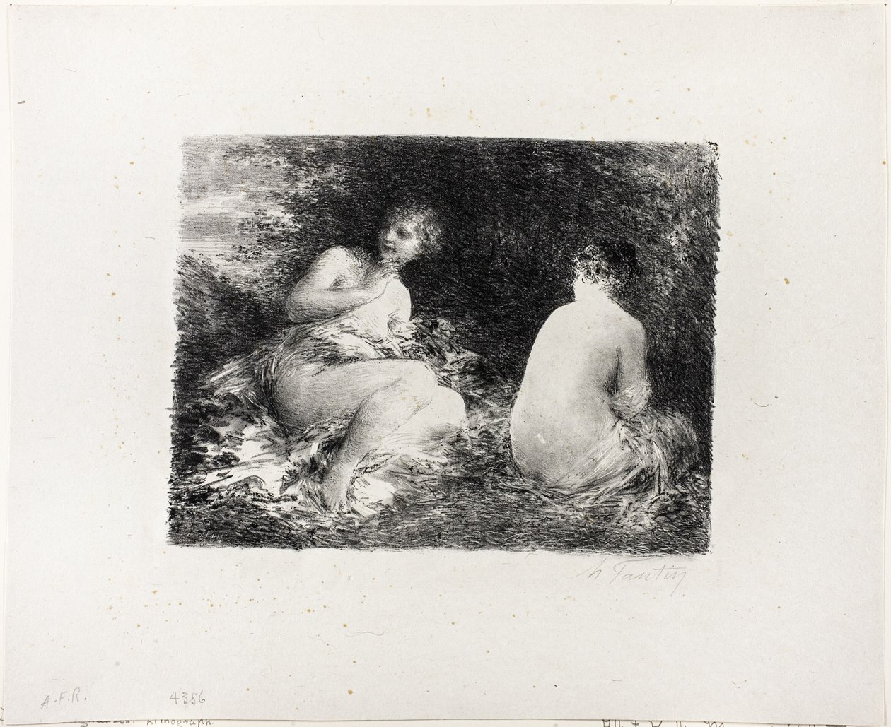 Badende Kvinder, anden medium tallerken af Ignace Henri Jean Fantin Latour