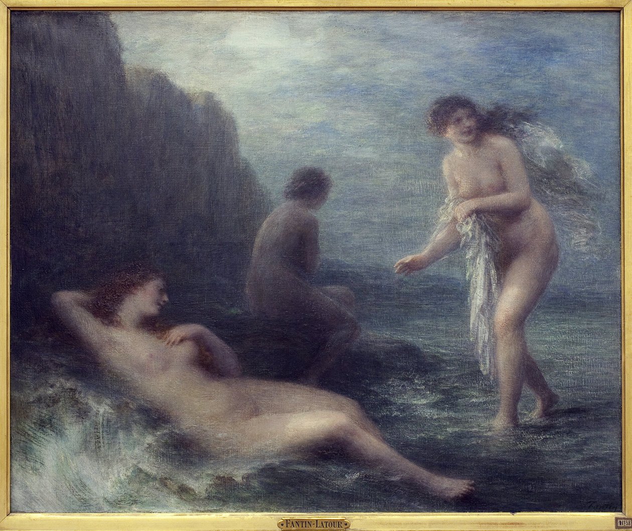Ved havet. Maleri af Henri Fantin Latour (1836-1904), Olie på lærred af Ignace Henri Jean Fantin Latour