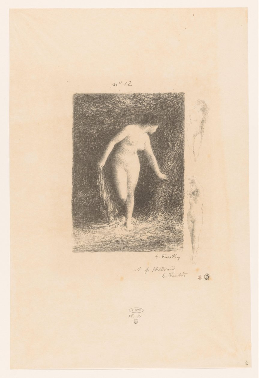 Diana ontklæder sig om at bade Diana Gedichten van André Chénier (serietitel) Illustrationer til André Chéniers digte (serietitel) af Ignace Henri Jean Fantin Latour