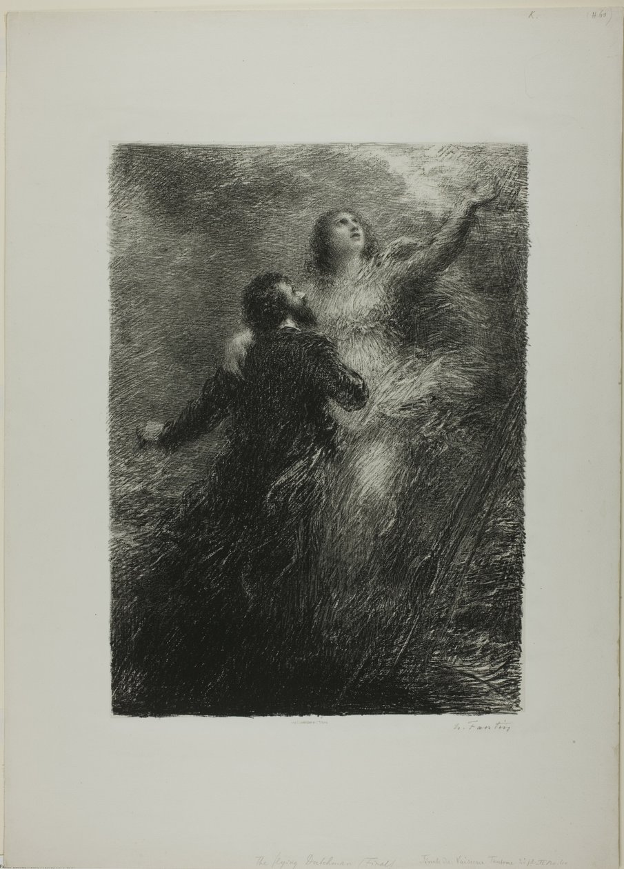 Finale af den flyvende hollænder, anden plade af Ignace Henri Jean Fantin Latour