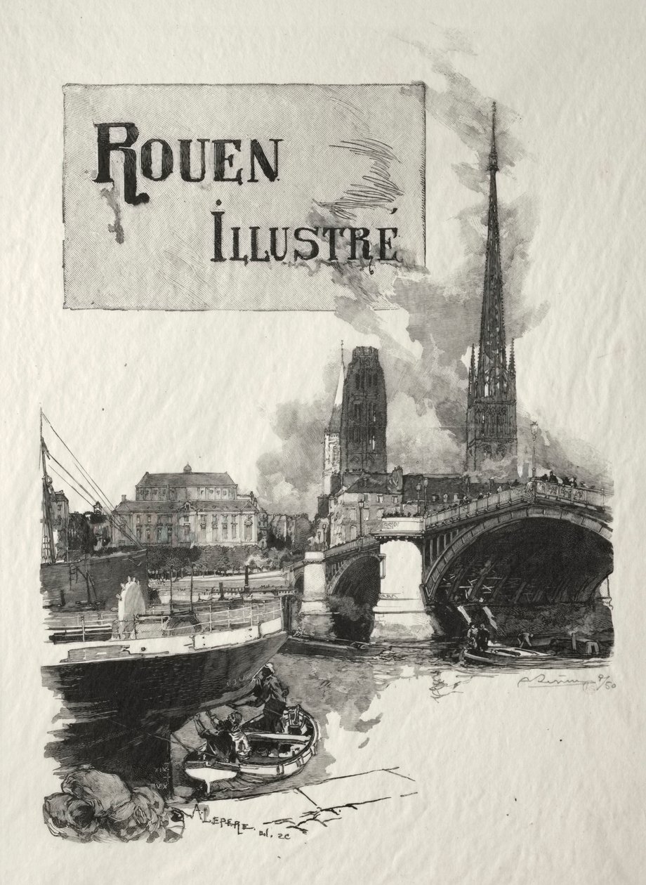 Frontispice af Illustreret Rouen af Ignace Henri Jean Fantin-Latour