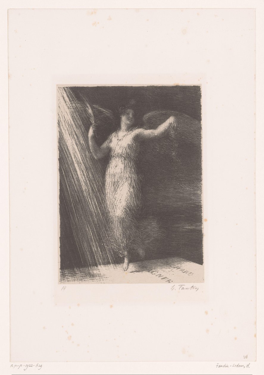 Herligheden spreder blomster på Wagners grav Reveil Richard Wagners liv og værker (serietitel) af Ignace Henri Jean Fantin Latour