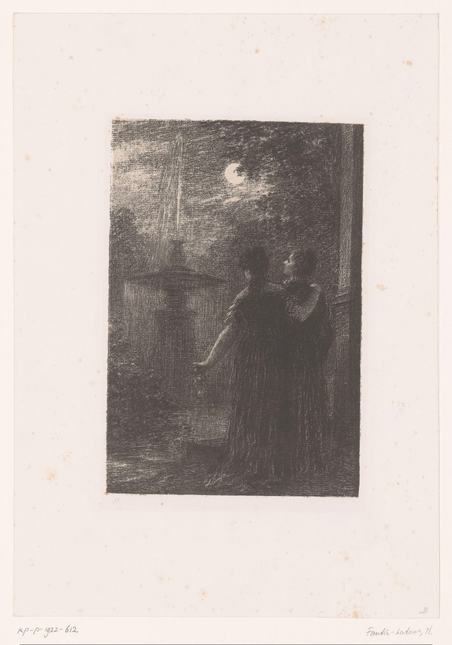 Héro og Ursule ved et springvand i måneskin Béatrice og Benedict. Akt I. Nocturne Hector Berlioz