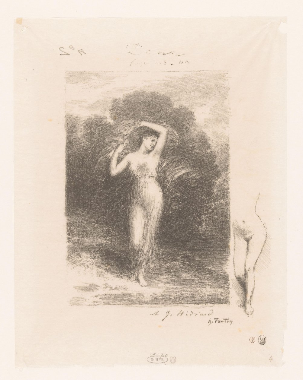 Jonge kvinde med sjaal Den unge patient Gedichten van André Chénier (serietitel) Illustrationer til André Chéniers digte (serietitel) af Ignace Henri Jean Fantin Latour
