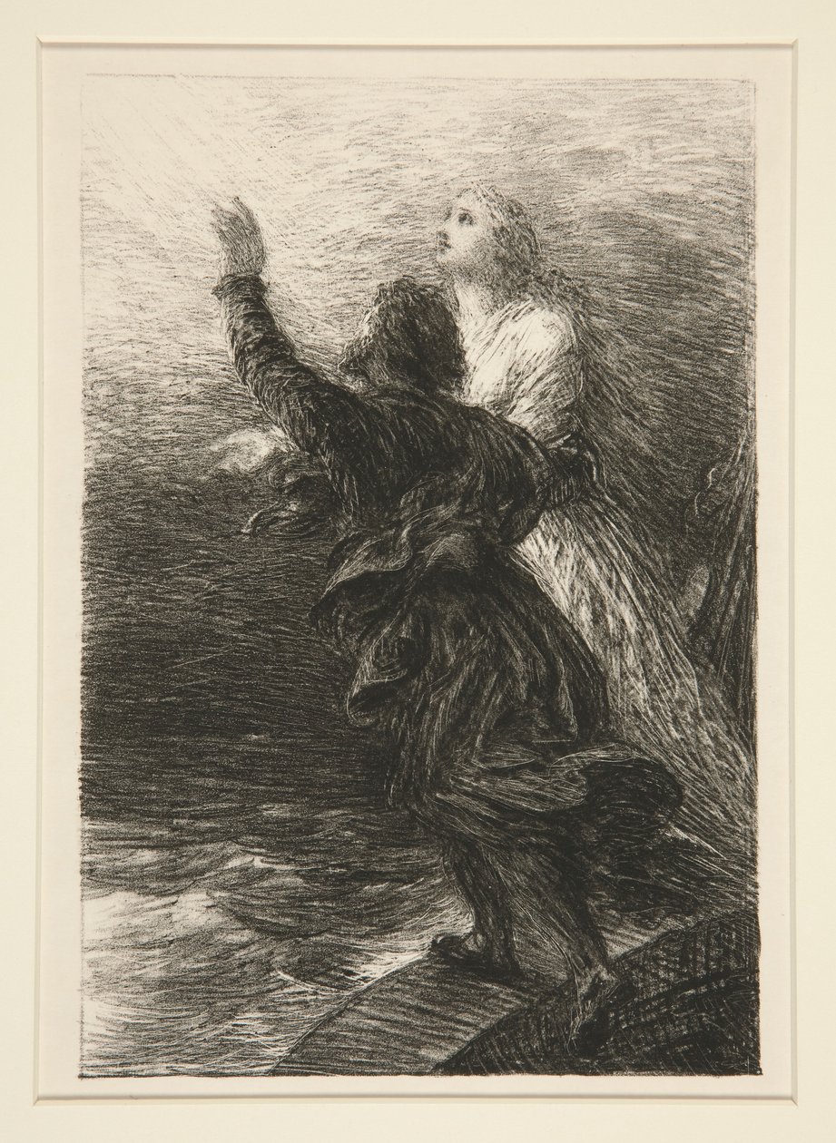 The Flying Dutchman: Act III, The Ecstasy of Senta and the Dutchman af Ignace Henri Jean Fantin Latour