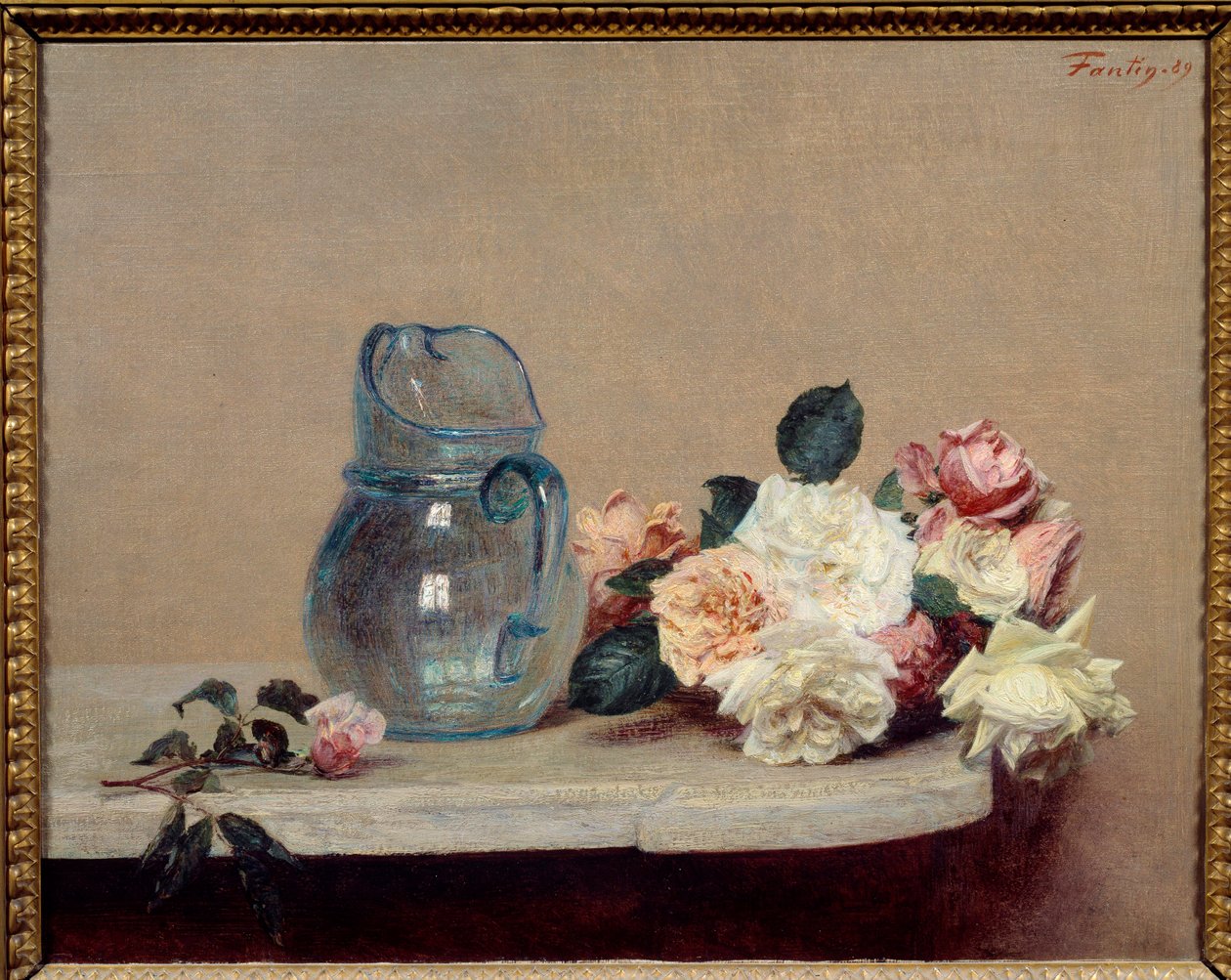Roserne Maleri af Henri Fantin Latour (Fantin-Latour af Ignace Henri Jean Fantin Latour