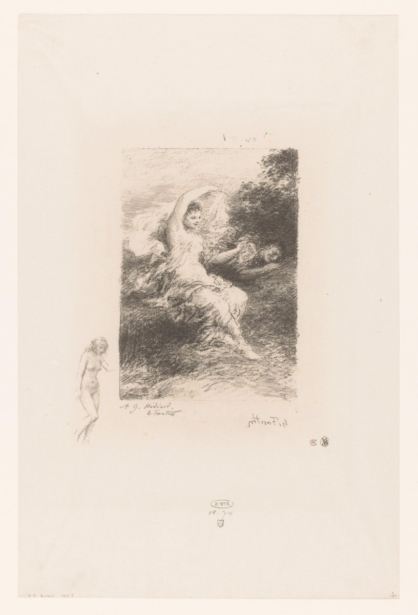 Lydé våger over sin sovende elsker Lyde Digte af André Chénier (serietitel) Illustrationer pour les Poésies d
