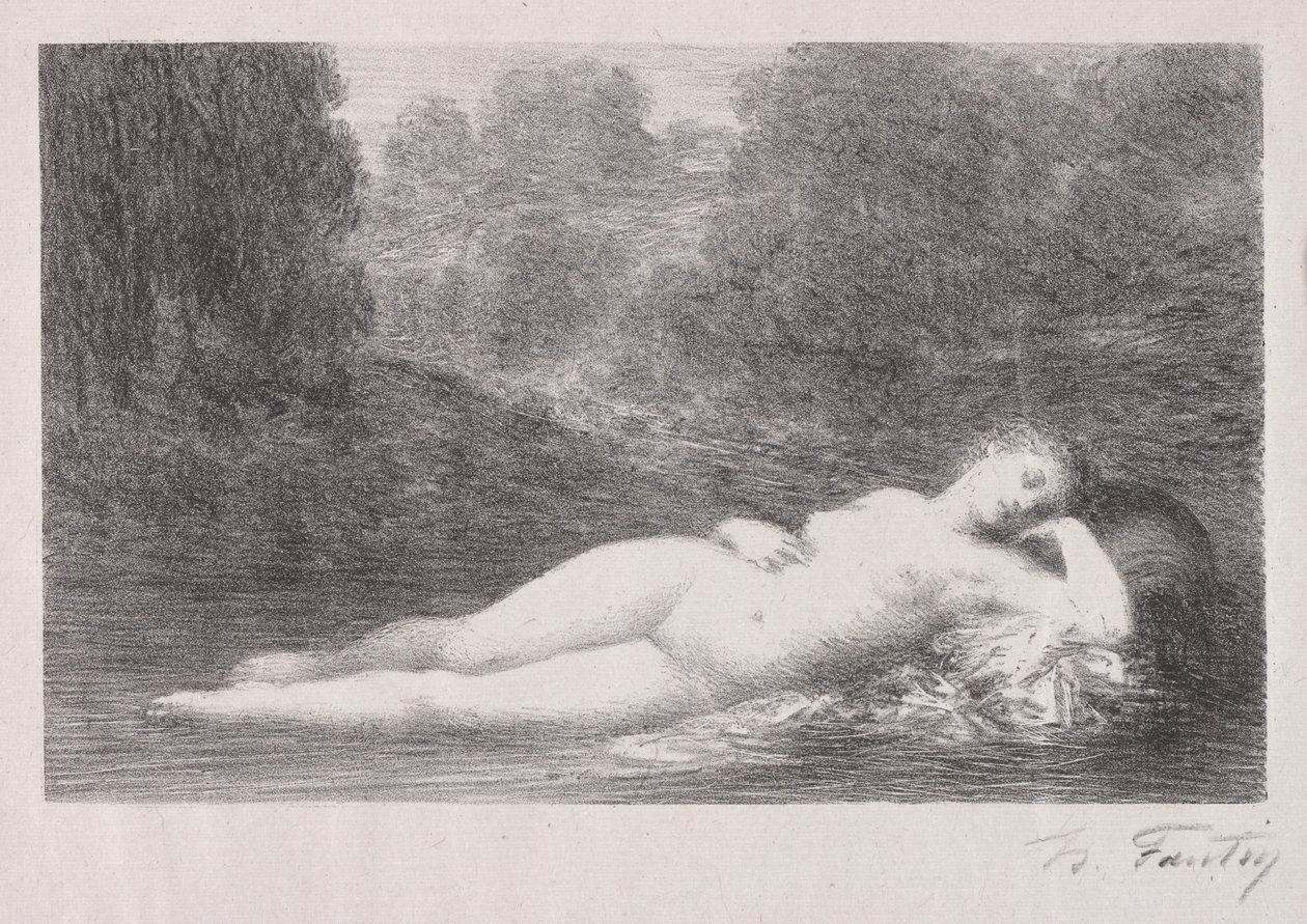Ligger i vandet af Ignace Henri Jean Fantin Latour
