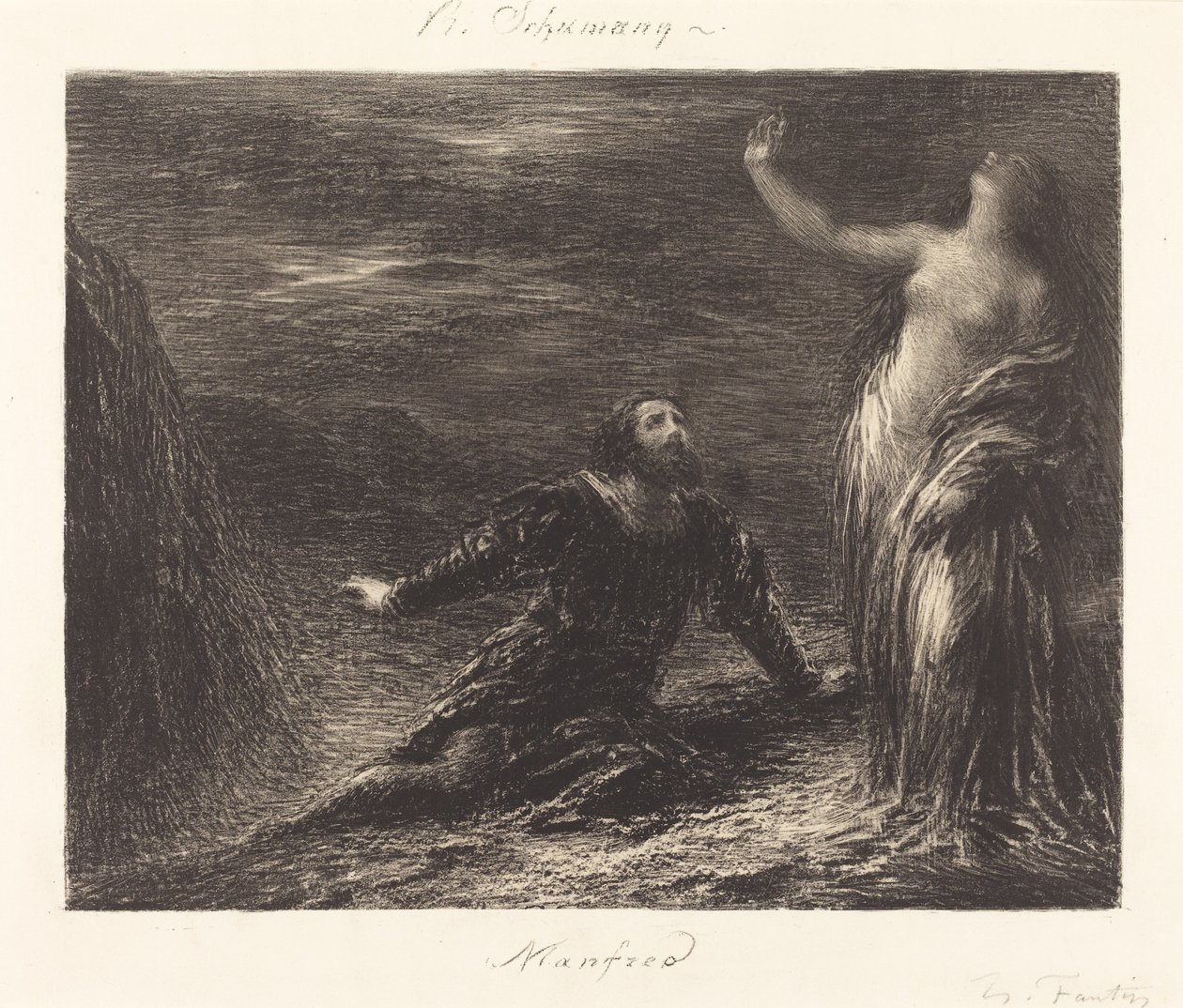 Manfred og Astarte (2. plade) af Ignace Henri Jean Fantin Latour