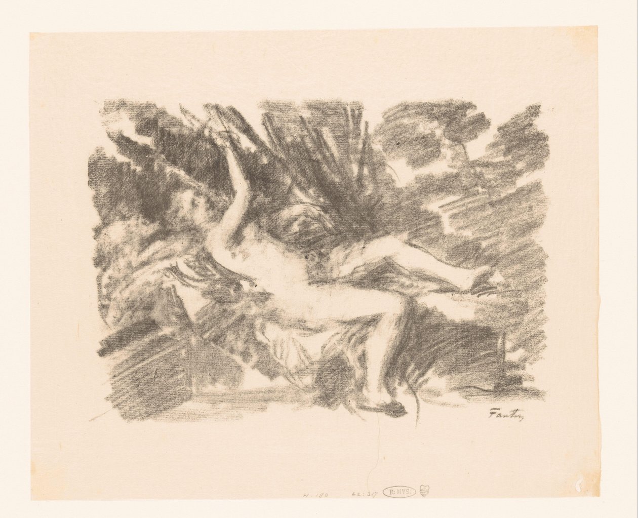 Nøgen kvinde vågner Le Reveil af Ignace Henri Jean Fantin Latour