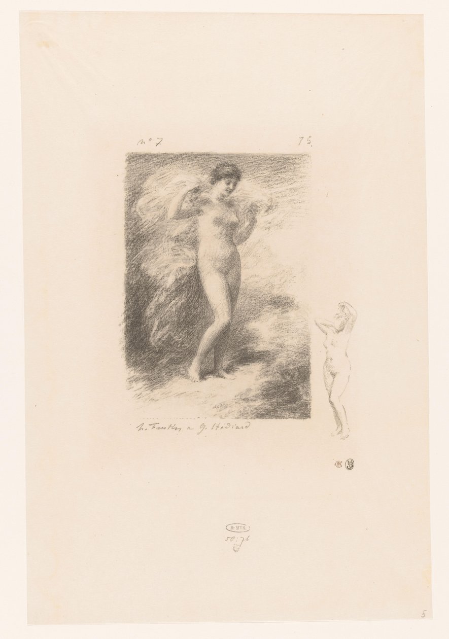 Néere met wapperende sluier Neere Gedichten van André Chénier (serietitel) Illustrationer til André Chéniers digte (serietitel) af Ignace Henri Jean Fantin Latour