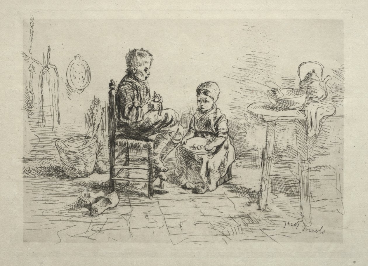 Skrælning af kartofler af Ignace Henri Jean Fantin Latour