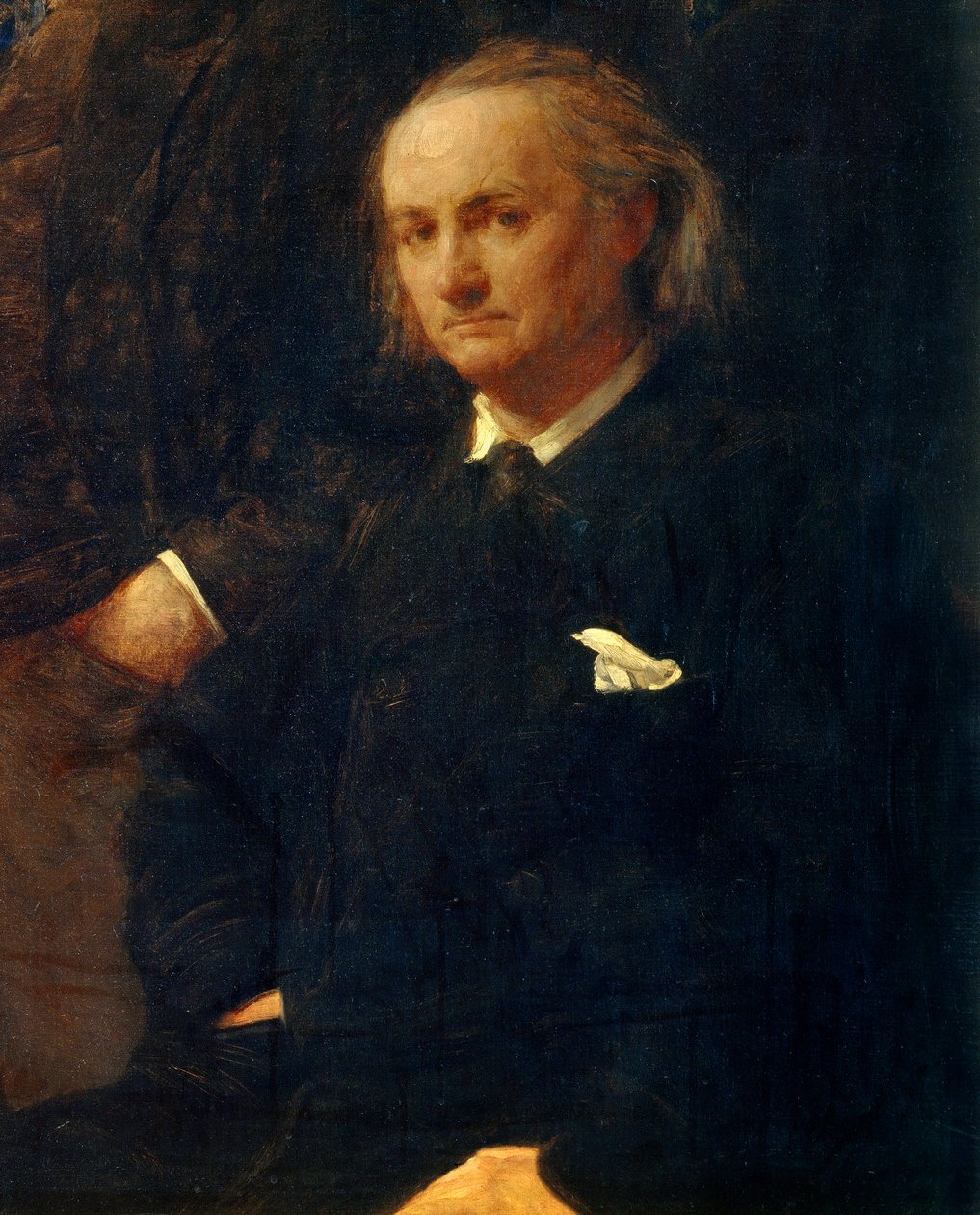 Portræt af Charles Baudelaire - detalje af: "" Hyldest til Eugene Delacroix"" Maleri af Henri Fantin Latour (Fantin-Latour af Ignace Henri Jean Fantin Latour