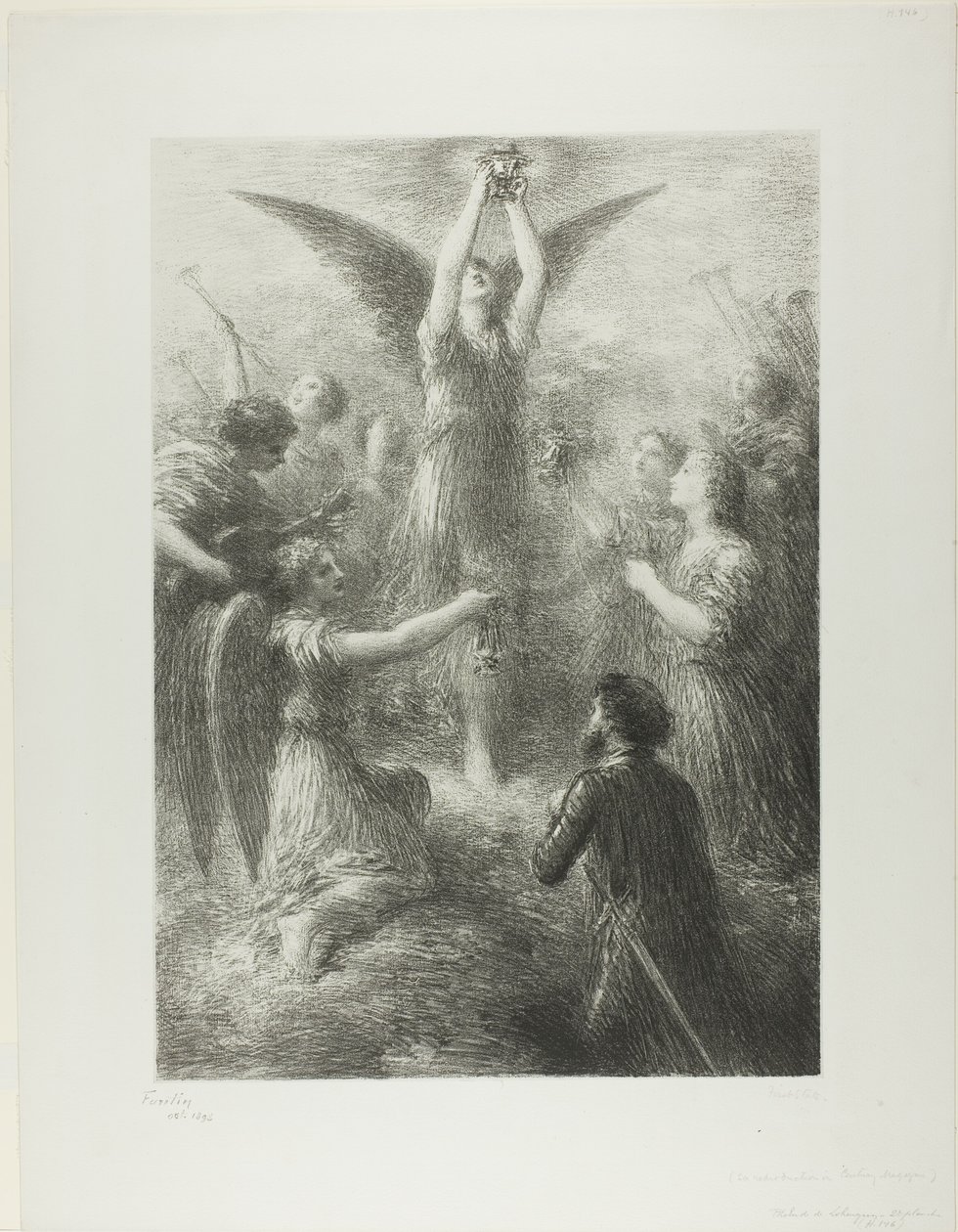 Optakt til Lohengrin, anden plade af Ignace Henri Jean Fantin Latour