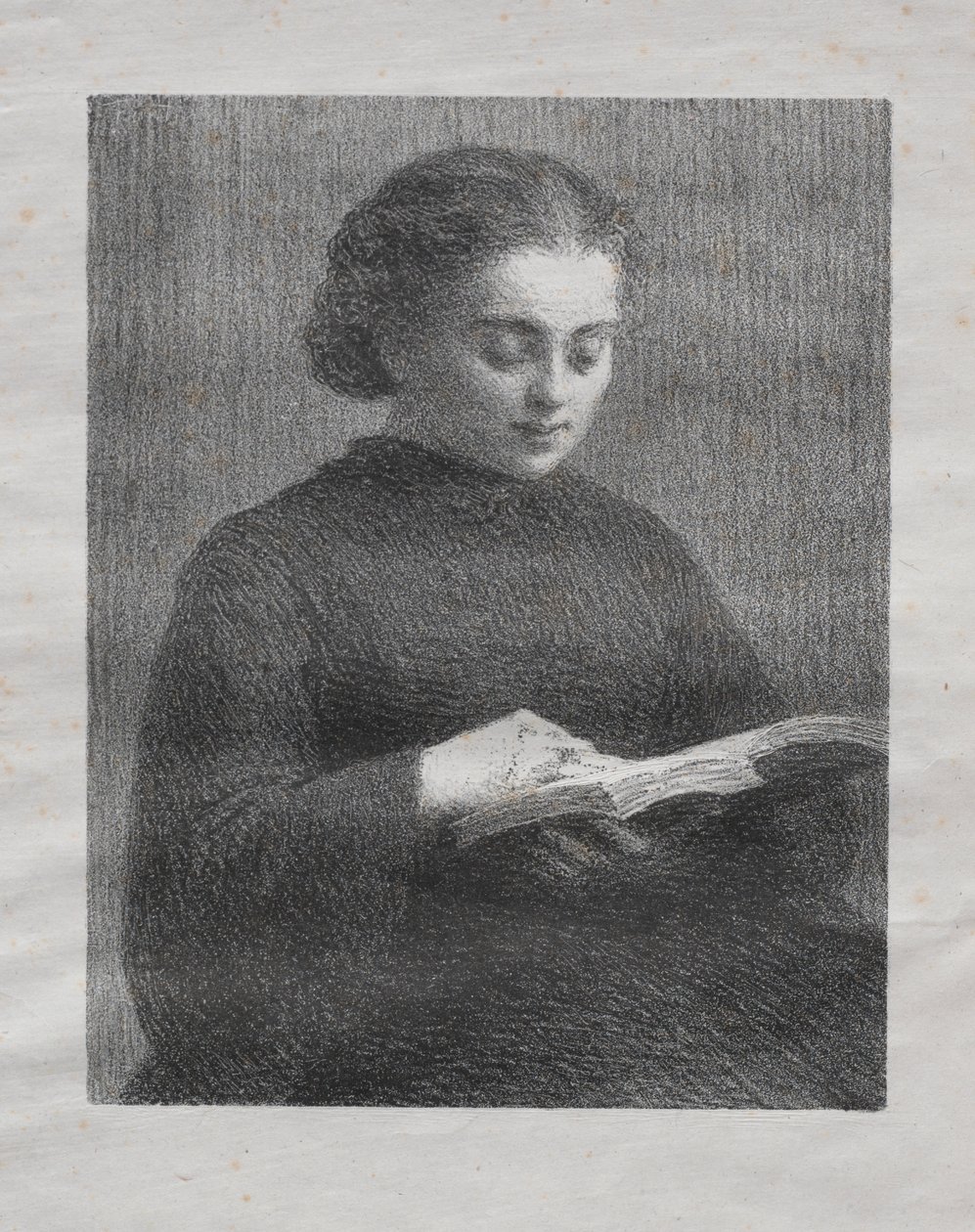 Læsning: Portræt af kunstnerens søster af Ignace Henri Jean Fantin Latour