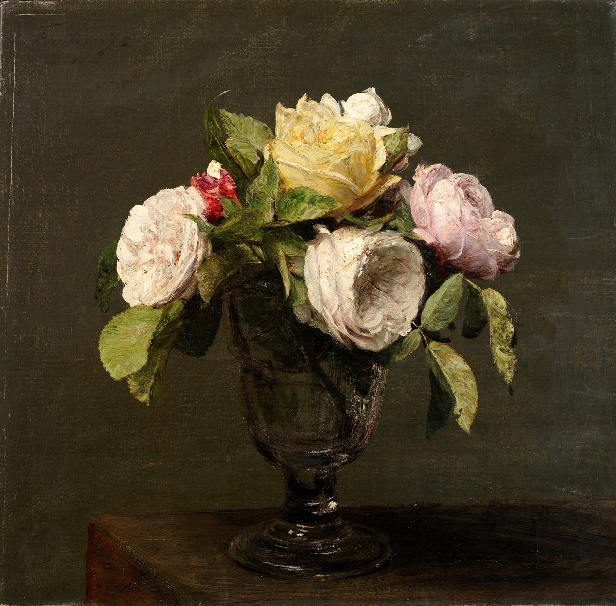 Roser i en bæger, 1873. af Ignace Henri Jean Fantin Latour