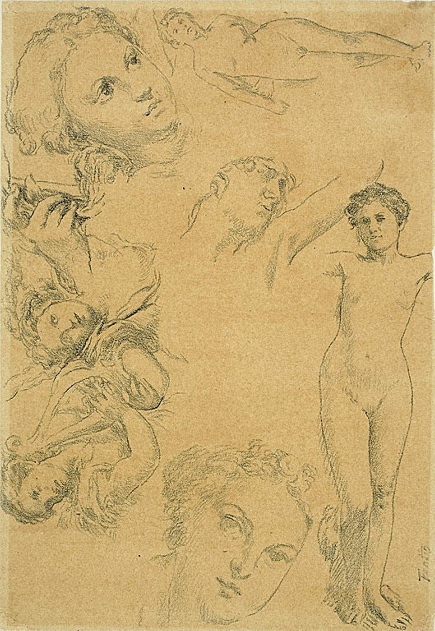 Studieark (replika) af Ignace Henri Jean Fantin Latour