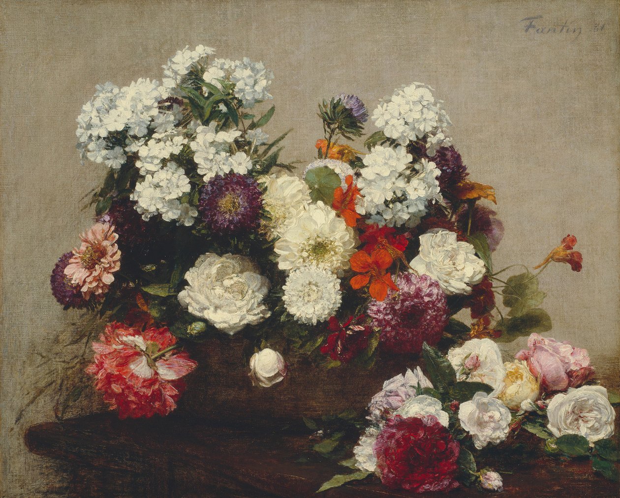 Stilleben med blomster, 1881. af Ignace Henri Jean Fantin Latour