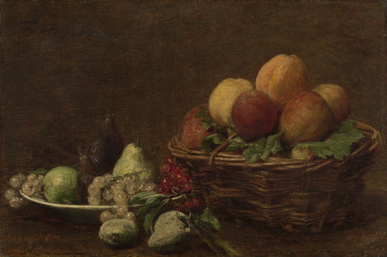Stilleben med frugt af Ignace Henri Jean Fantin Latour