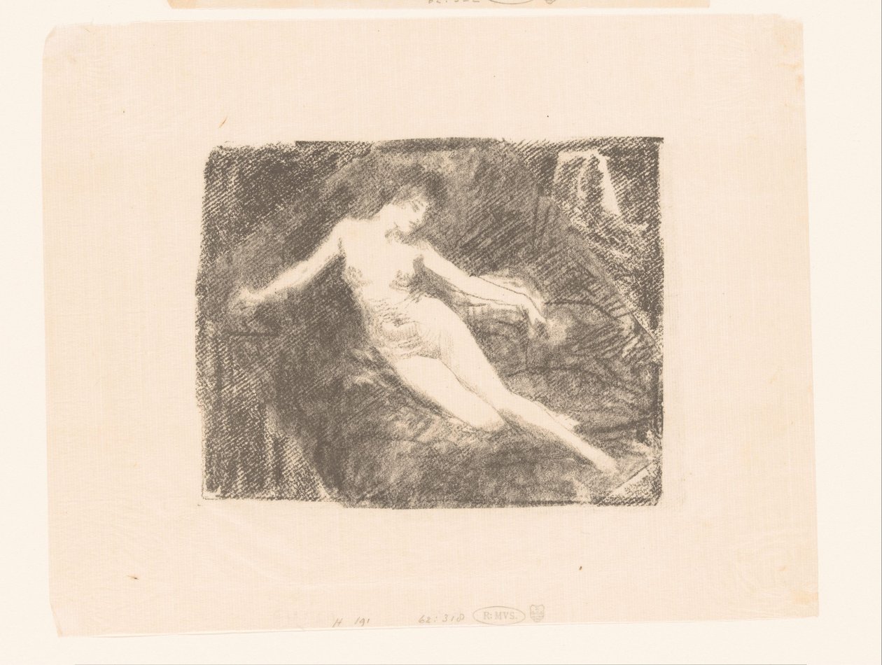 Studie af en nøgen, vågen kvinde Le Matin af Ignace Henri Jean Fantin Latour