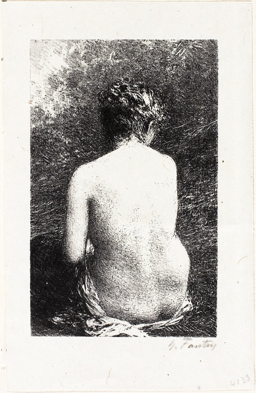 Studie af siddende kvinde, set bagfra af Ignace Henri Jean Fantin Latour