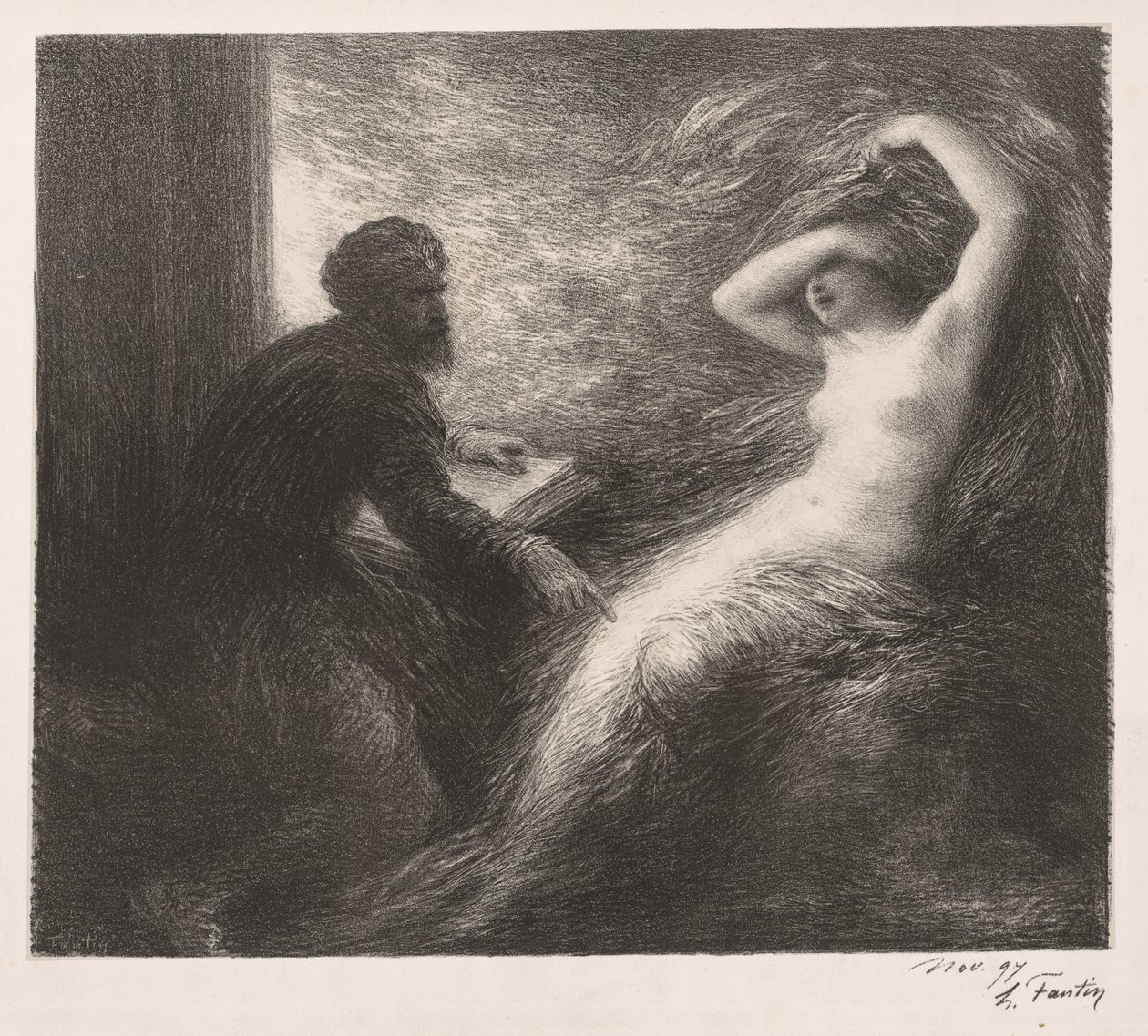 Fremkaldelsen af Kundry af Ignace Henri Jean Fantin Latour