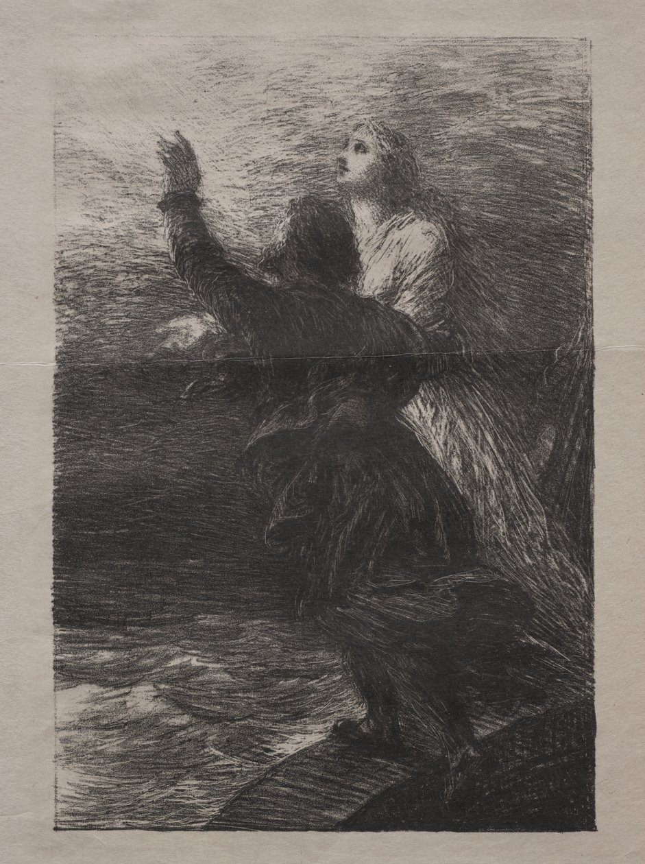 The Flying Dutchman: Act III, The Ecstasy of Centre and the Dutchman af Ignace Henri Jean Fantin Latour