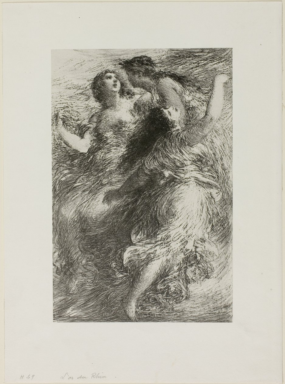 The Rhinegold: Scene I, The Rhinegolds af Ignace Henri Jean Fantin Latour